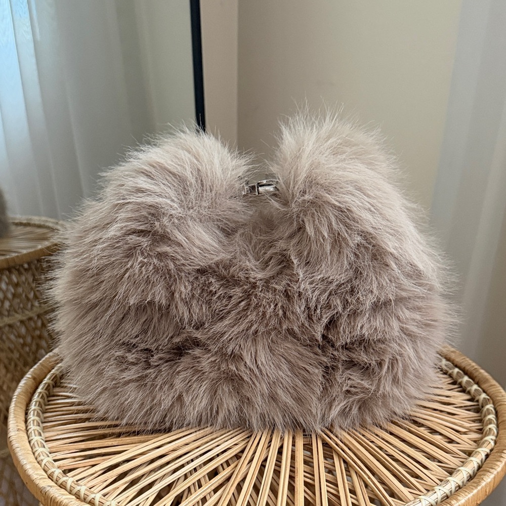 Windsor Faux Fur Bag in Taupe